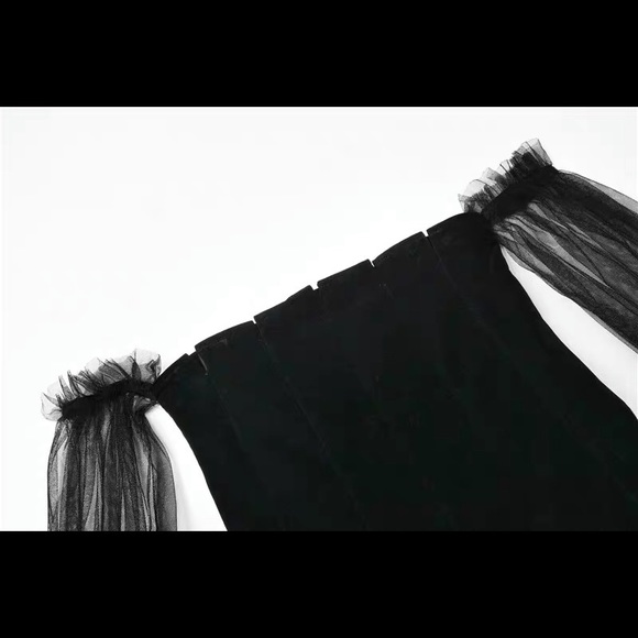 Black mesh velvet mini dress - Picture 2 of 2